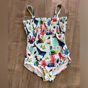 Hannah Anderson Girls one piece swimsuit sz 5 | Ocean print light blue